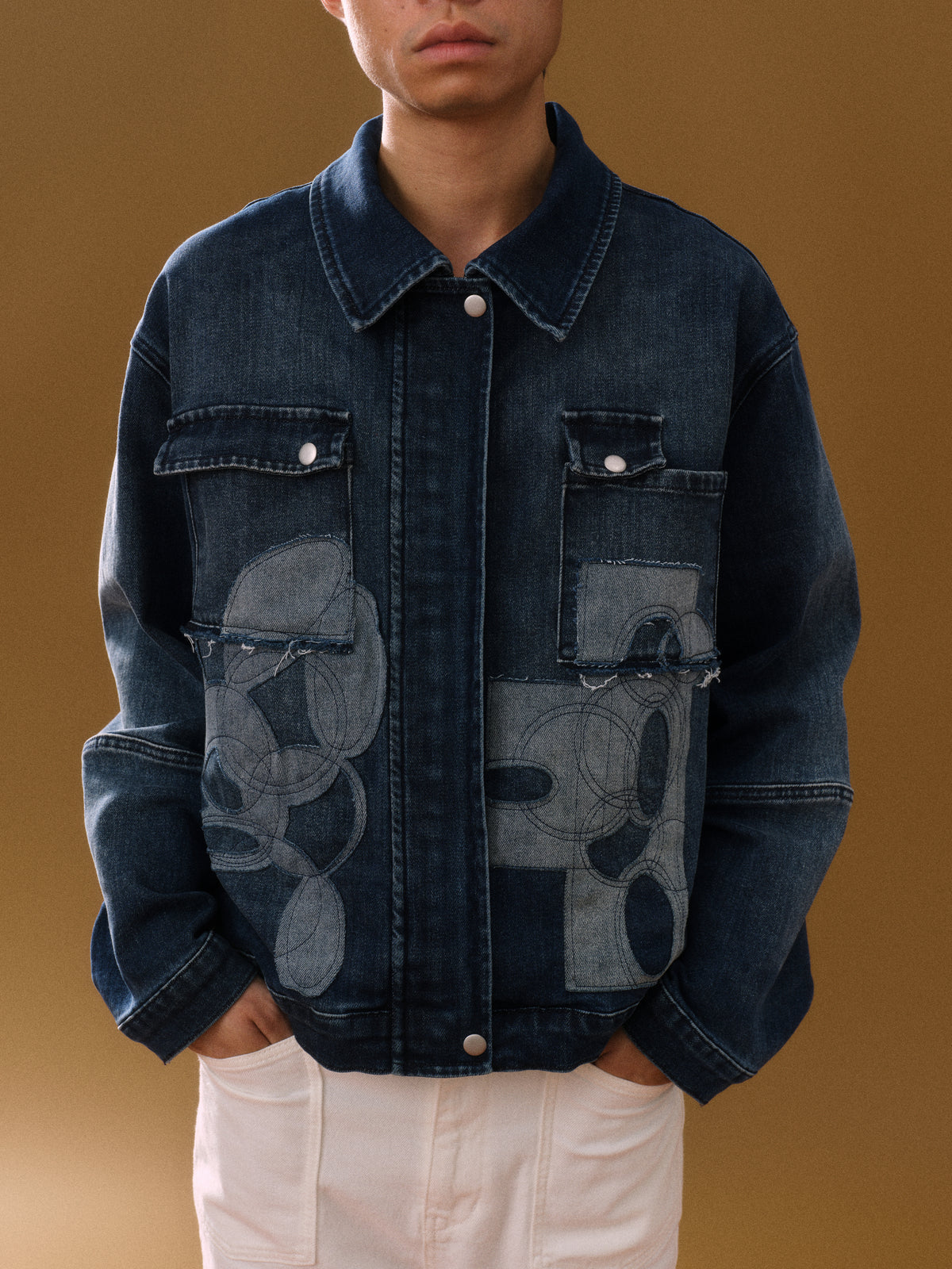 Sun Naqsha Patch Denim Jacket