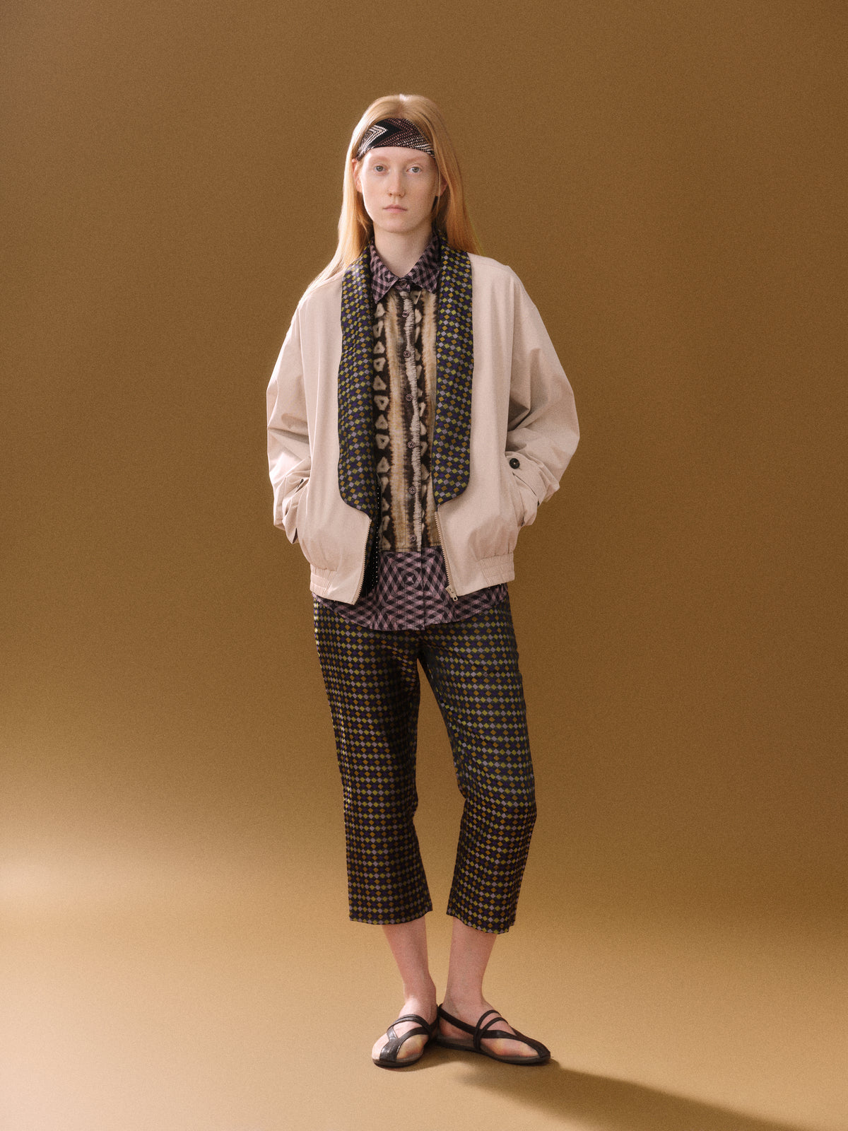 Ivory Geometry-Collar Jacket