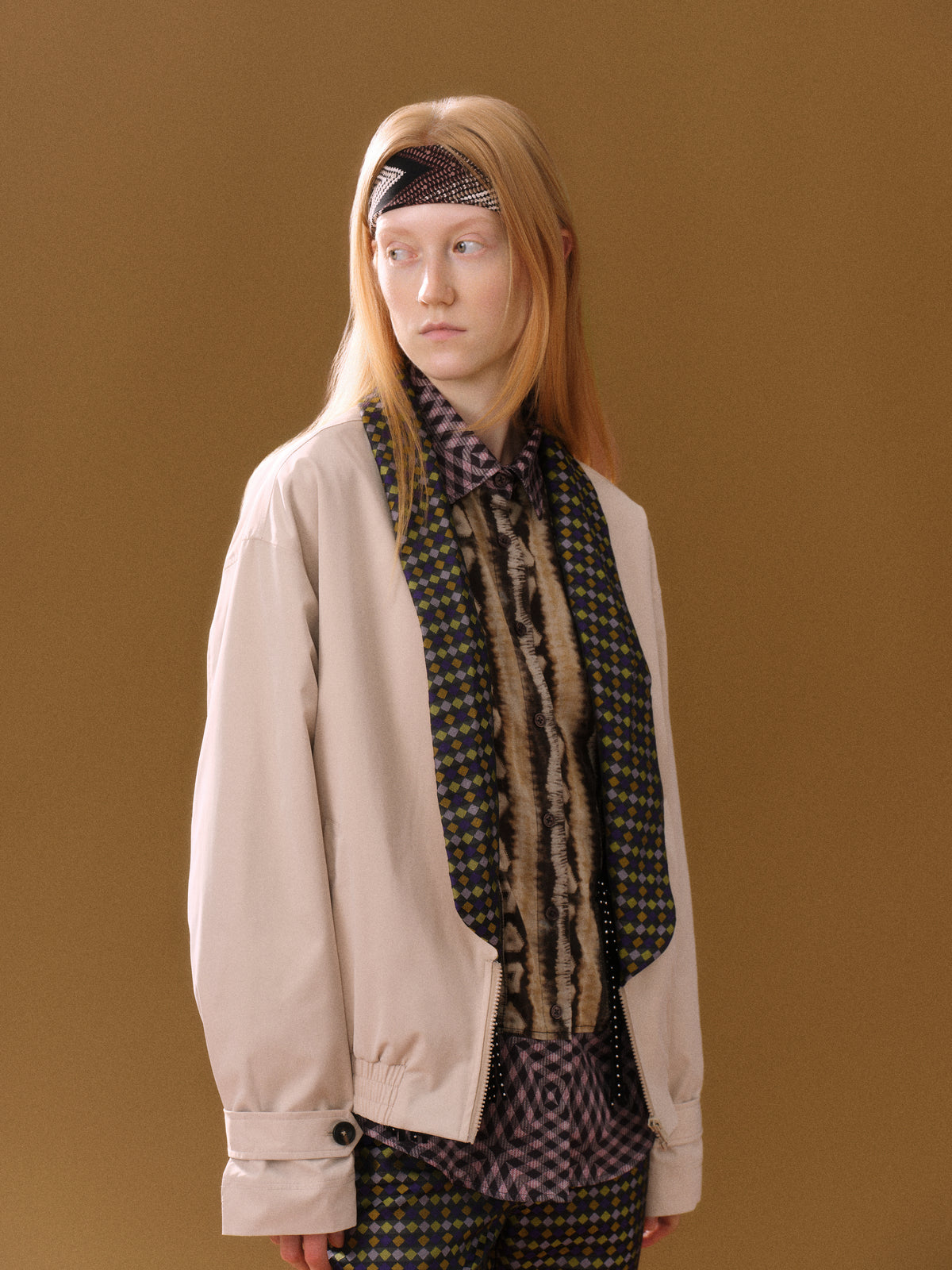 Ivory Geometry-Collar Jacket