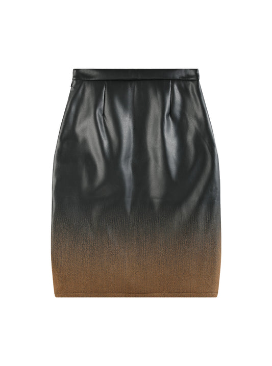 Tazarine Formed Leather Skirt