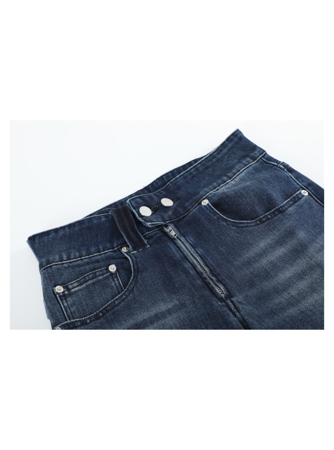 Indigo Abstract Patch Wide-Leg Jeans — detail 1