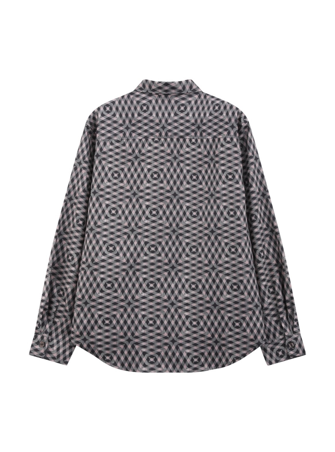 Mixed Geometry Fringe Shirt — back view