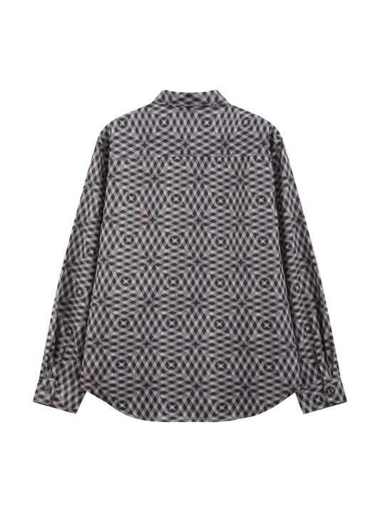 Mixed Geometry Fringe Shirt — back view