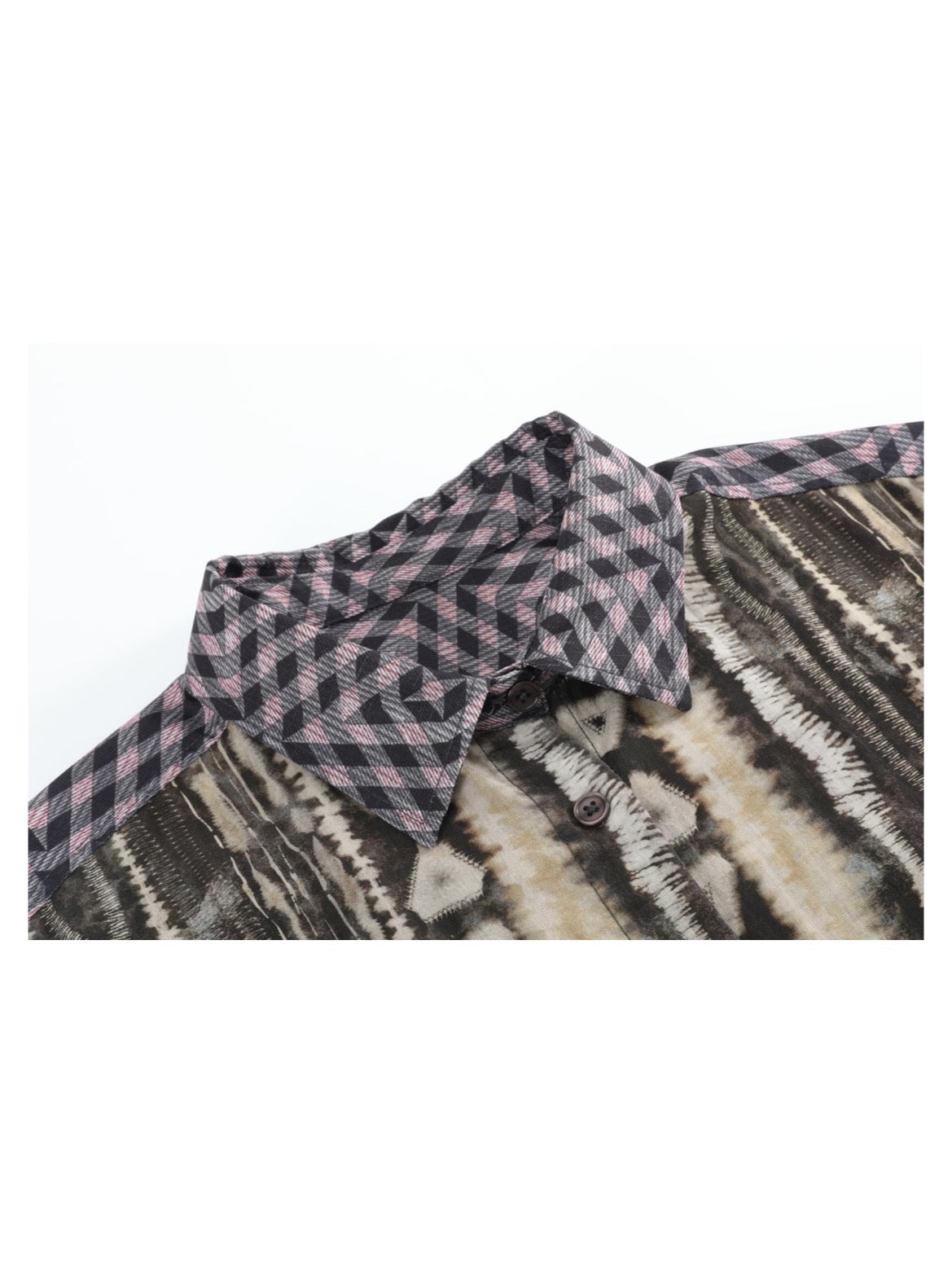 Mixed Geometry Fringe Shirt — detail 1