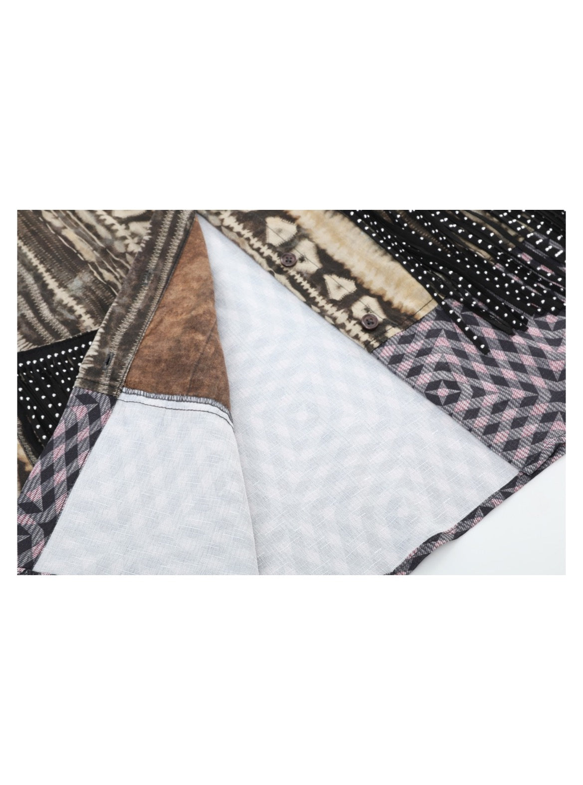 Mixed Geometry Fringe Shirt — detail 5