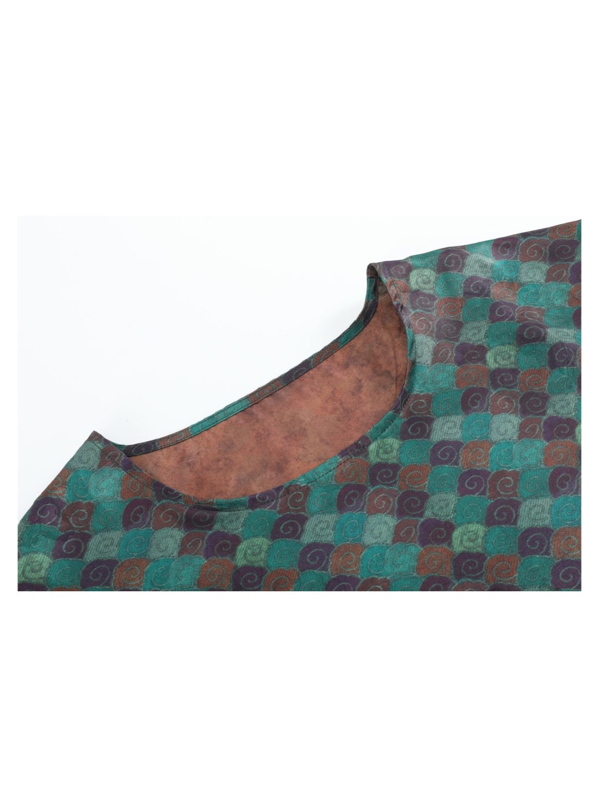Teal Motif Wide-Sleeve Top — detail 1