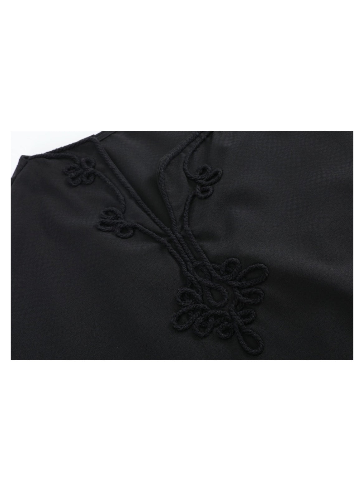 Black Asymmetric Knot-Neck Top — detail 2