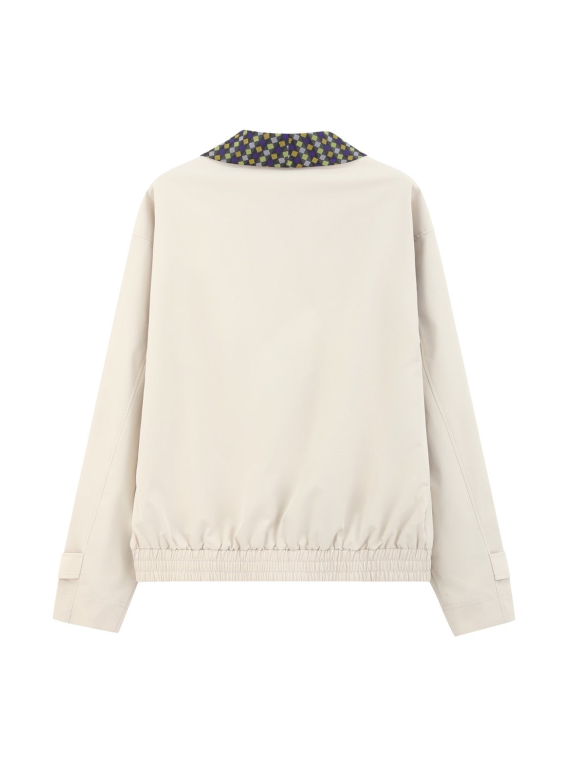 Ivory Geometry-Collar Jacket — back view
