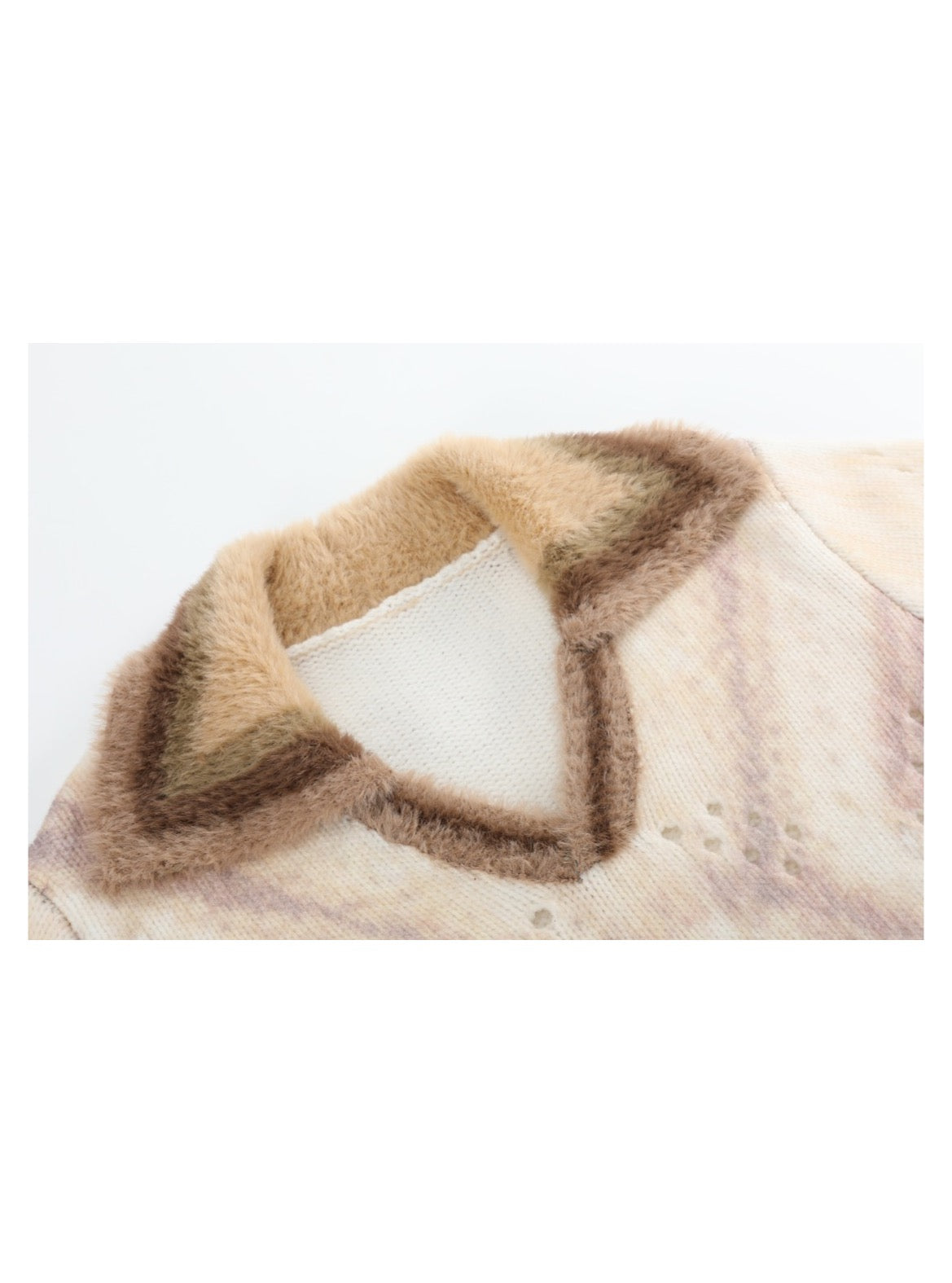 Cream Diamond Knit Sweater — detail 1