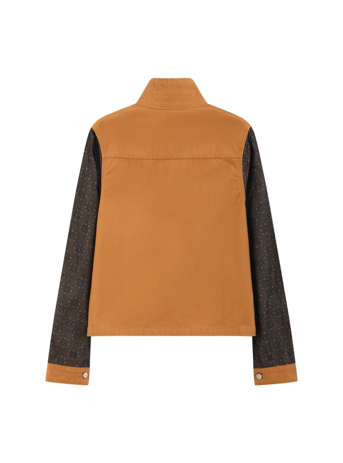Ochre Contrast-Sleeve Jacket — back view