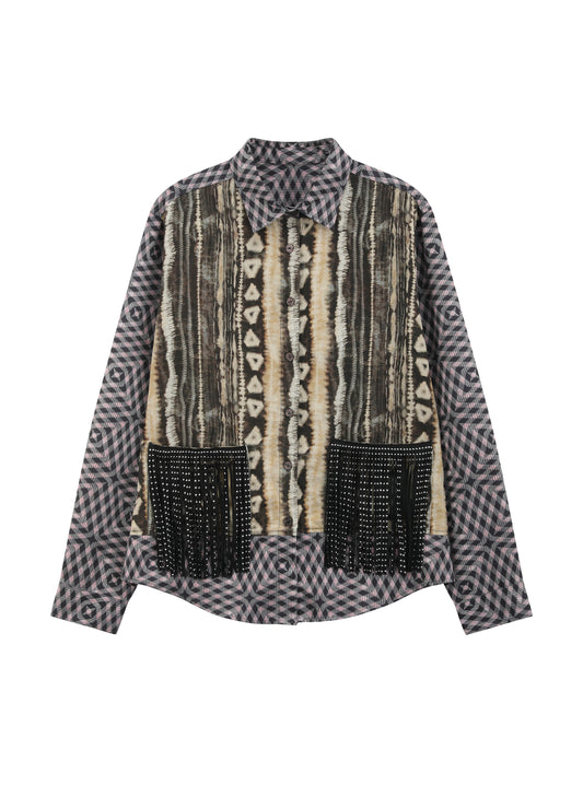 Safar Naqsha Fringe Shirt