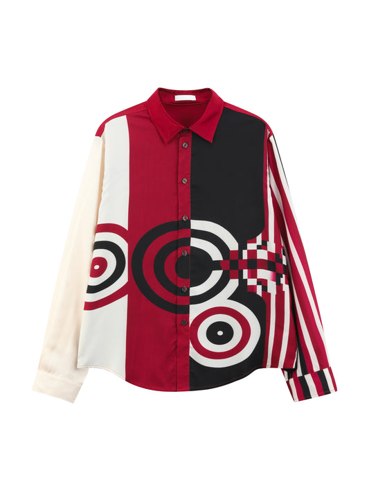 Red Basari Geometry Shirt